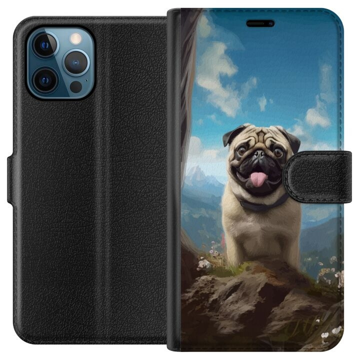 Tegnebogsetui til Apple iPhone 12 Pro med Glad Hund motiv i gruppen SMARTPHONES & TABLETS / Mobil Beskyttelse / Apple / iPhone 12 hos TP E-commerce Nordic AB (A50288)