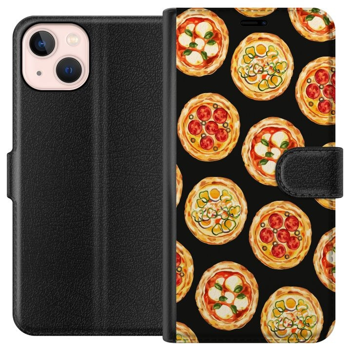 Tegnebogsetui til Apple iPhone 13 mini med Pizza motiv i gruppen SMARTPHONES & TABLETS / Mobil Beskyttelse / Apple / iPhone 13 Mini hos TP E-commerce Nordic AB (A50445)