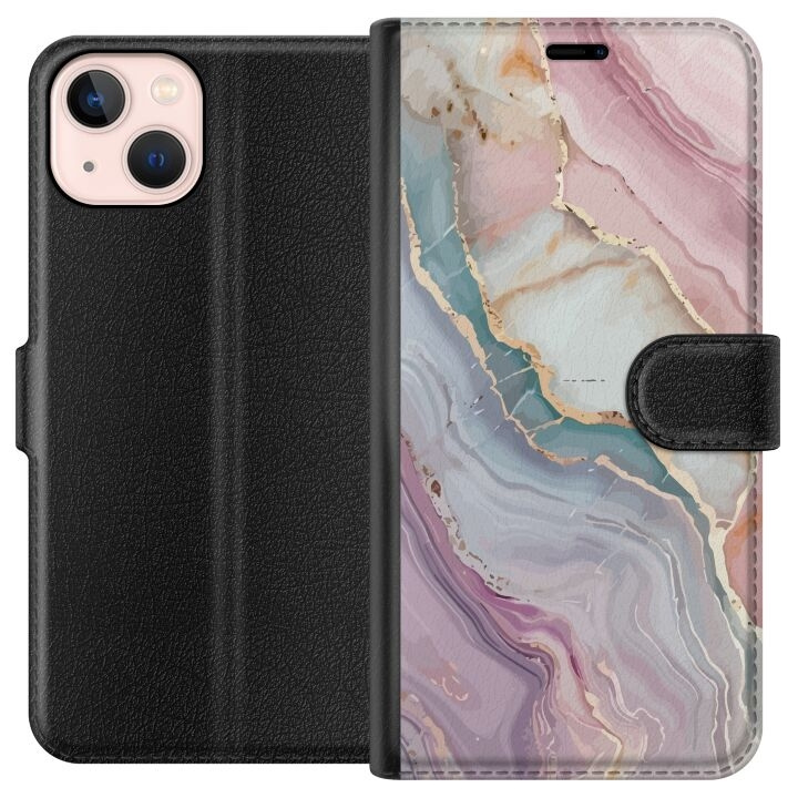 Tegnebogsetui til Apple iPhone 13 mini med Marmor motiv i gruppen SMARTPHONES & TABLETS / Mobil Beskyttelse / Apple / iPhone 13 Mini hos TP E-commerce Nordic AB (A50454)