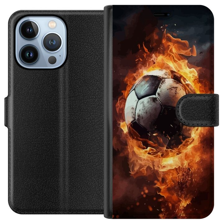 Tegnebogsetui til Apple iPhone 13 Pro med Fodbold motiv i gruppen SMARTPHONES & TABLETS / Mobil Beskyttelse / Apple / iPhone 13 Pro hos TP E-commerce Nordic AB (A50507)