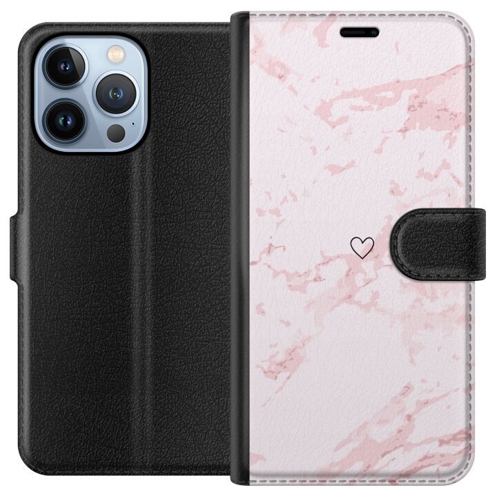 Tegnebogsetui til Apple iPhone 13 Pro med Rosa Hjerte motiv i gruppen SMARTPHONES & TABLETS / Mobil Beskyttelse / Apple / iPhone 13 Pro hos TP E-commerce Nordic AB (A50509)