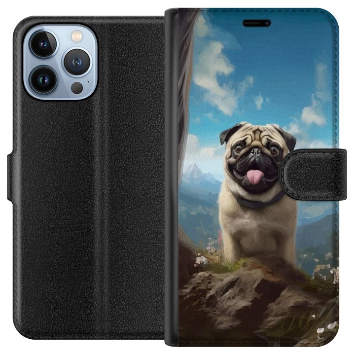 Tegnebogsetui til Apple iPhone 13 Pro Max med Glad Hund motiv i gruppen SMARTPHONES & TABLETS / Mobil Beskyttelse / Apple / iPhone 13 Pro Max hos TP E-commerce Nordic AB (A50558)