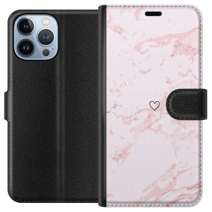 Tegnebogsetui til Apple iPhone 13 Pro Max med Rosa Hjerte motiv i gruppen SMARTPHONES & TABLETS / Mobil Beskyttelse / Apple / iPhone 13 Pro Max hos TP E-commerce Nordic AB (A50563)