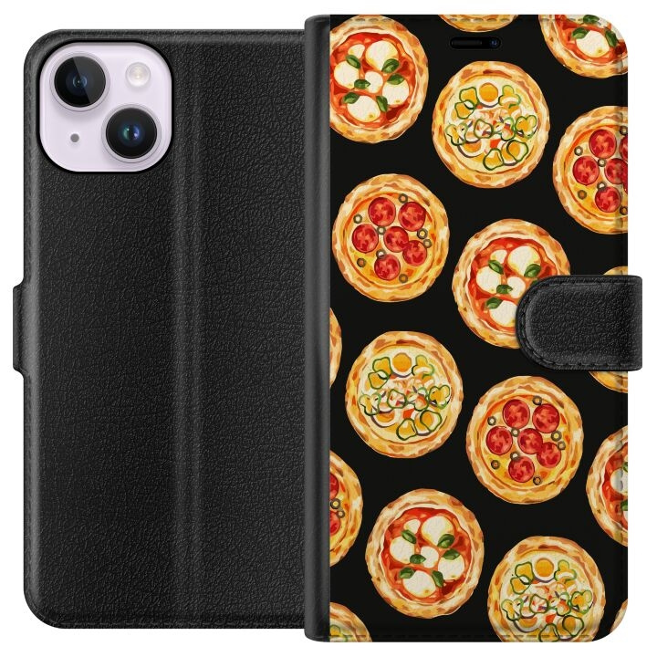 Tegnebogsetui til Apple iPhone 14 med Pizza motiv i gruppen SMARTPHONES & TABLETS / Mobil Beskyttelse / Apple / iPhone 14 hos TP E-commerce Nordic AB (A50607)