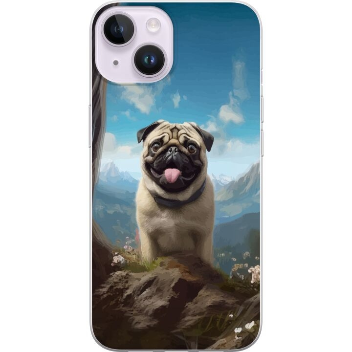 Mobilcover til Apple iPhone 14 med Glad Hund motiv i gruppen SMARTPHONES & TABLETS / Mobil Beskyttelse / Apple / iPhone 14 hos TP E-commerce Nordic AB (A50639)