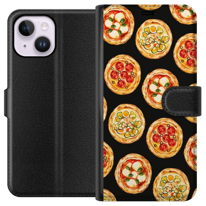 Tegnebogsetui til Apple iPhone 14 Plus med Pizza motiv i gruppen SMARTPHONES & TABLETS / Mobil Beskyttelse / Apple / iPhone 14 hos TP E-commerce Nordic AB (A50715)