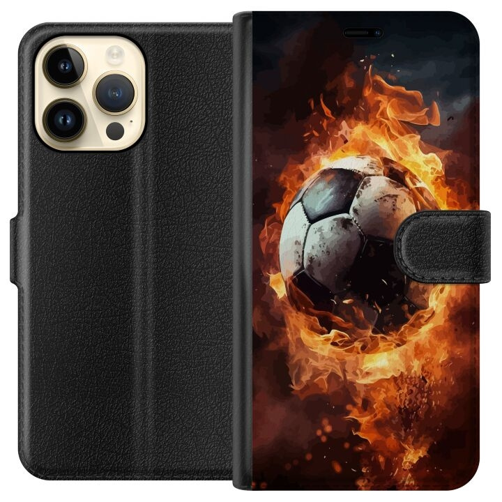 Tegnebogsetui til Apple iPhone 14 Pro Max med Fodbold motiv i gruppen SMARTPHONES & TABLETS / Mobil Beskyttelse / Apple / iPhone 14 hos TP E-commerce Nordic AB (A50777)