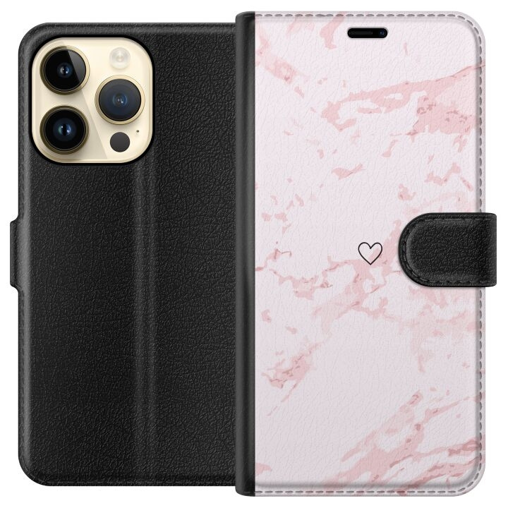 Tegnebogsetui til Apple iPhone 15 Pro med Rosa Hjerte motiv i gruppen SMARTPHONES & TABLETS / Mobil Beskyttelse / Apple / iPhone 15 hos TP E-commerce Nordic AB (A50887)