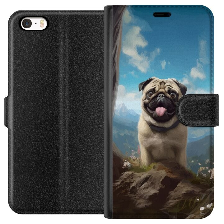 Tegnebogsetui til Apple iPhone 5 med Glad Hund motiv i gruppen SMARTPHONES & TABLETS / Mobil Beskyttelse / Apple / iPhone 5/5S/SE hos TP E-commerce Nordic AB (A51098)