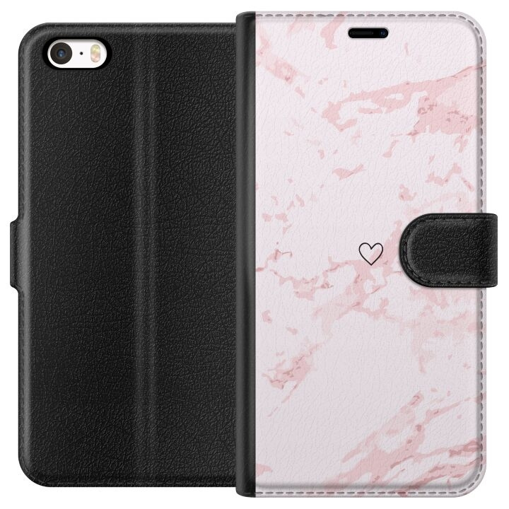 Tegnebogsetui til Apple iPhone 5s med Rosa Hjerte motiv i gruppen SMARTPHONES & TABLETS / Mobil Beskyttelse / Apple / iPhone 5/5S/SE hos TP E-commerce Nordic AB (A51184)