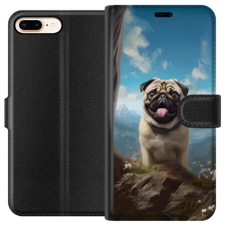 Tegnebogsetui til Apple iPhone 7 Plus med Glad Hund motiv i gruppen SMARTPHONES & TABLETS / Mobil Beskyttelse / Apple / iPhone 7 Plus hos TP E-commerce Nordic AB (A51449)