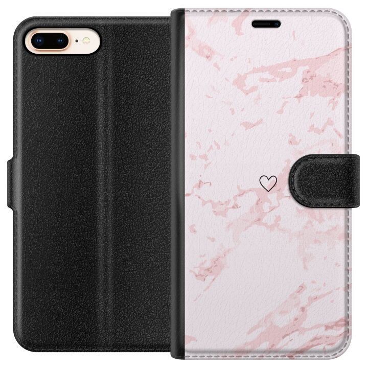 Tegnebogsetui til Apple iPhone 7 Plus med Rosa Hjerte motiv i gruppen SMARTPHONES & TABLETS / Mobil Beskyttelse / Apple / iPhone 7 Plus hos TP E-commerce Nordic AB (A51454)