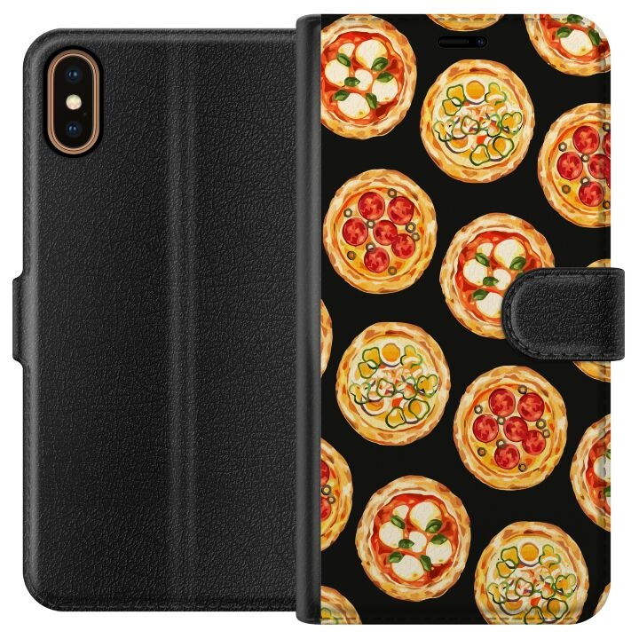 Tegnebogsetui til Apple iPhone X med Pizza motiv i gruppen SMARTPHONES & TABLETS / Mobil Beskyttelse / Apple / iPhone X/XS hos TP E-commerce Nordic AB (A51768)