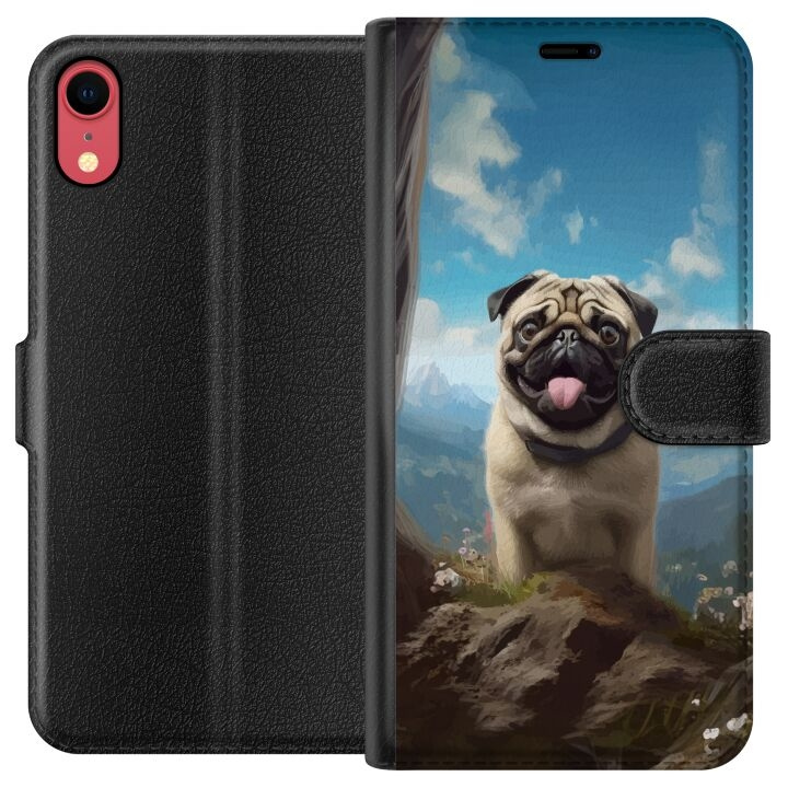 Tegnebogsetui til Apple iPhone XR med Glad Hund motiv i gruppen SMARTPHONES & TABLETS / Mobil Beskyttelse / Apple / iPhone XR hos TP E-commerce Nordic AB (A51827)