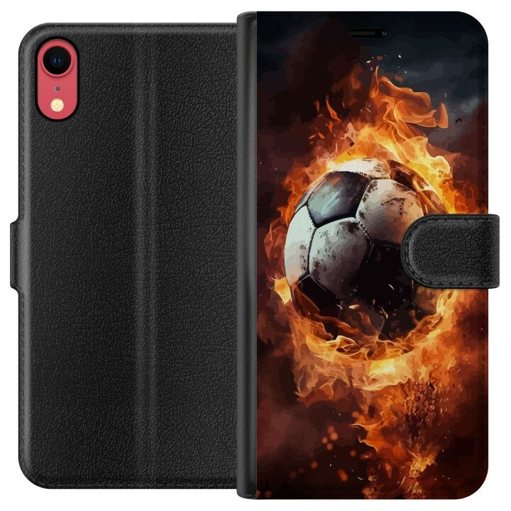 Tegnebogsetui til Apple iPhone XR med Fodbold motiv i gruppen SMARTPHONES & TABLETS / Mobil Beskyttelse / Apple / iPhone XR hos TP E-commerce Nordic AB (A51830)