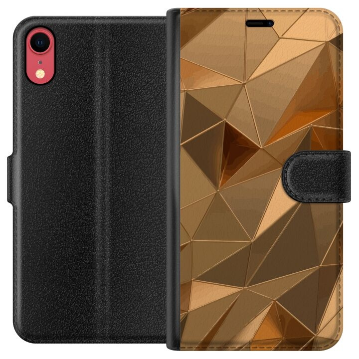 Tegnebogsetui til Apple iPhone XR med 3D Guld motiv i gruppen SMARTPHONES & TABLETS / Mobil Beskyttelse / Apple / iPhone XR hos TP E-commerce Nordic AB (A51833)