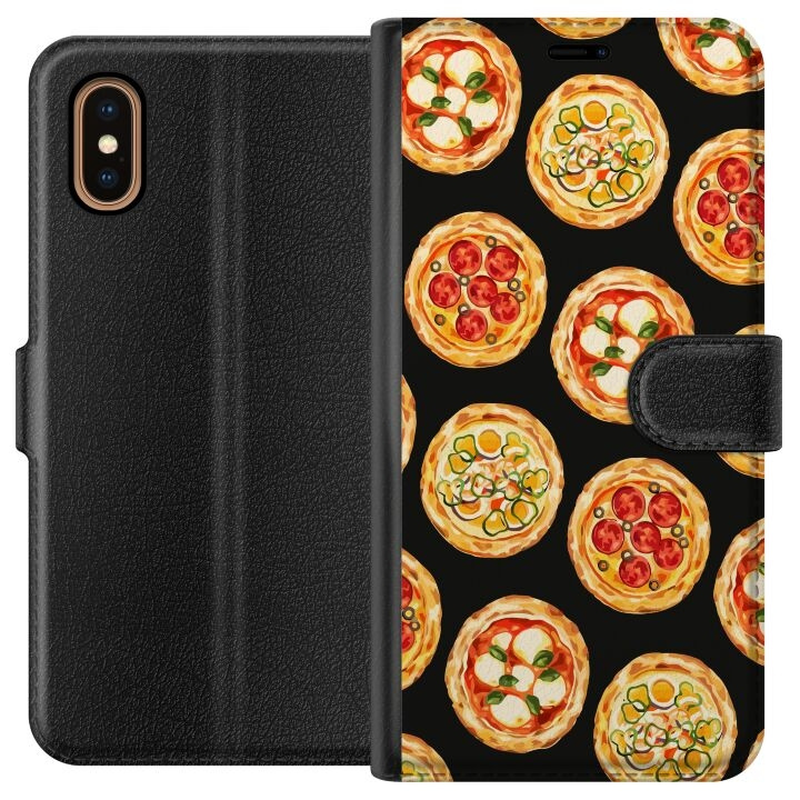 Tegnebogsetui til Apple iPhone XS Max med Pizza motiv i gruppen SMARTPHONES & TABLETS / Mobil Beskyttelse / Apple / iPhone XS Max hos TP E-commerce Nordic AB (A51930)