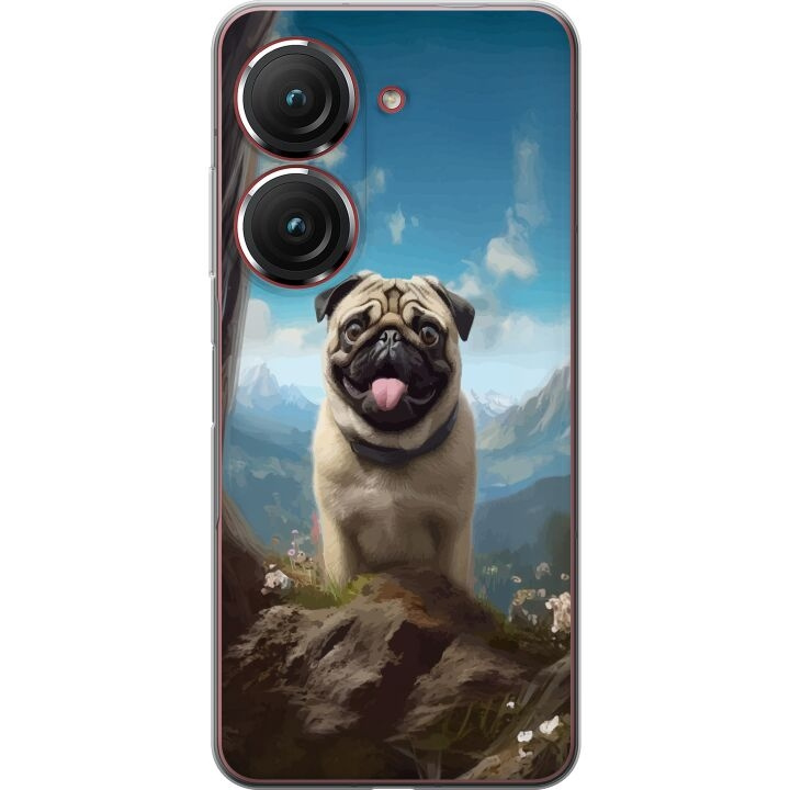 Mobilcover til Asus Zenfone 9 med Glad Hund motiv i gruppen SMARTPHONES & TABLETS / Mobil Beskyttelse / Asus hos TP E-commerce Nordic AB (A52070)