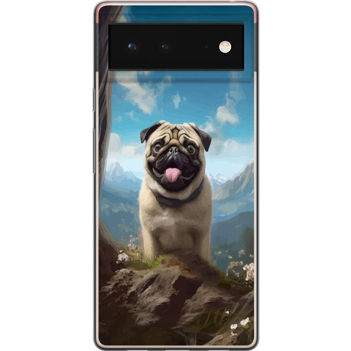 Mobilcover til Google Pixel 6 med Glad Hund motiv i gruppen SMARTPHONES & TABLETS / Mobil Beskyttelse / Google hos TP E-commerce Nordic AB (A52097)