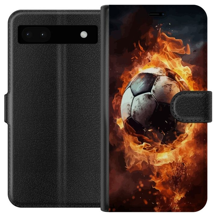 Tegnebogsetui til Google Pixel 6a med Fodbold motiv i gruppen SMARTPHONES & TABLETS / Mobil Beskyttelse / Google hos TP E-commerce Nordic AB (A52127)