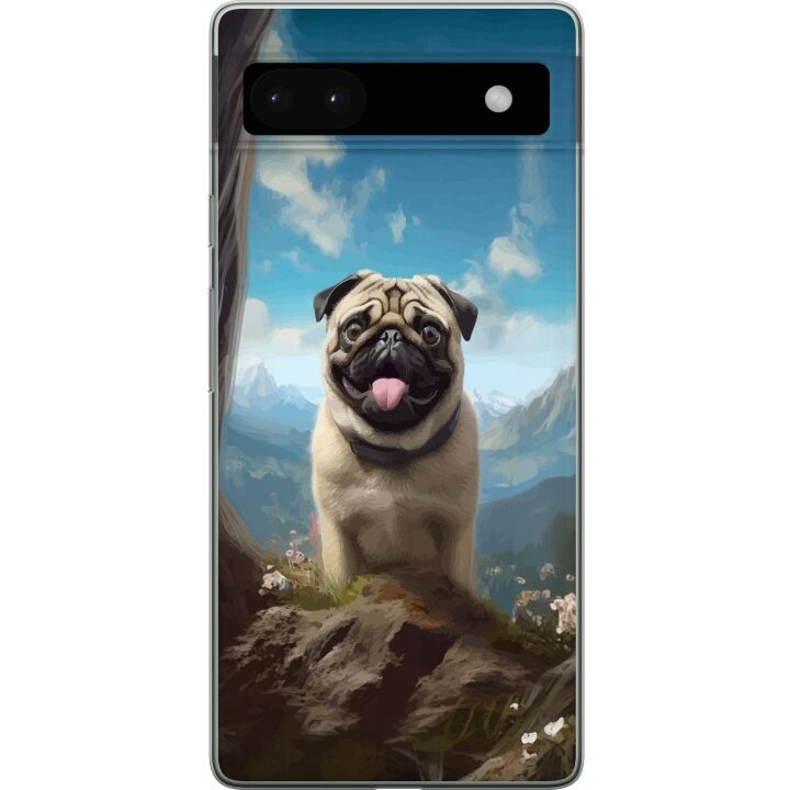 Mobilcover til Google Pixel 6a med Glad Hund motiv i gruppen SMARTPHONES & TABLETS / Mobil Beskyttelse / Google hos TP E-commerce Nordic AB (A52151)