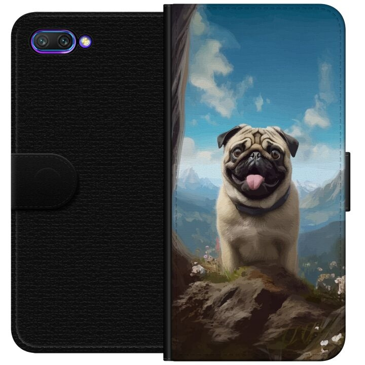 Tegnebogsetui til Honor 10 med Glad Hund motiv i gruppen SMARTPHONES & TABLETS / Mobil Beskyttelse / Huawei/Honori hos TP E-commerce Nordic AB (A52583)