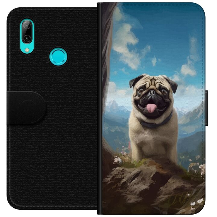 Tegnebogsetui til Huawei P smart 2019 med Glad Hund motiv i gruppen SMARTPHONES & TABLETS / Mobil Beskyttelse / Huawei/Honori hos TP E-commerce Nordic AB (A52745)