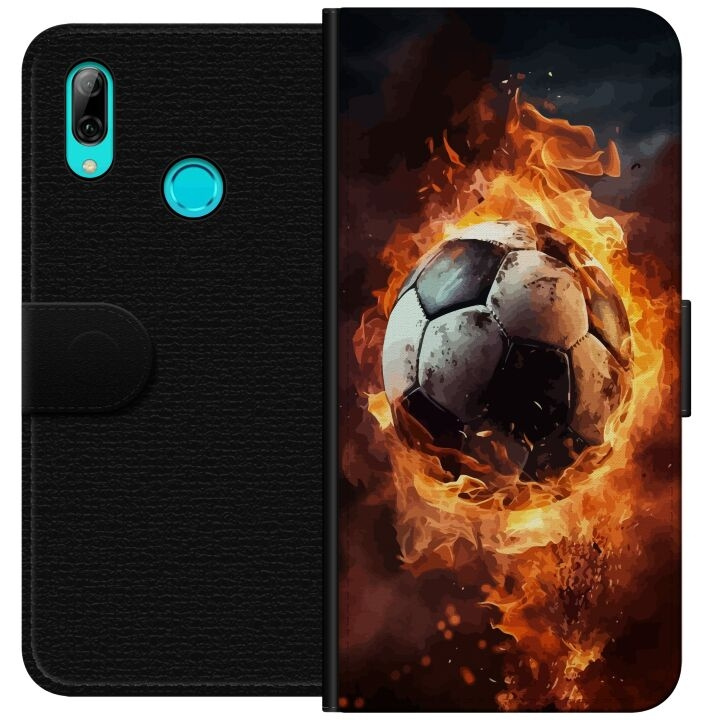 Tegnebogsetui til Huawei P smart 2019 med Fodbold motiv i gruppen SMARTPHONES & TABLETS / Mobil Beskyttelse / Huawei/Honori hos TP E-commerce Nordic AB (A52748)