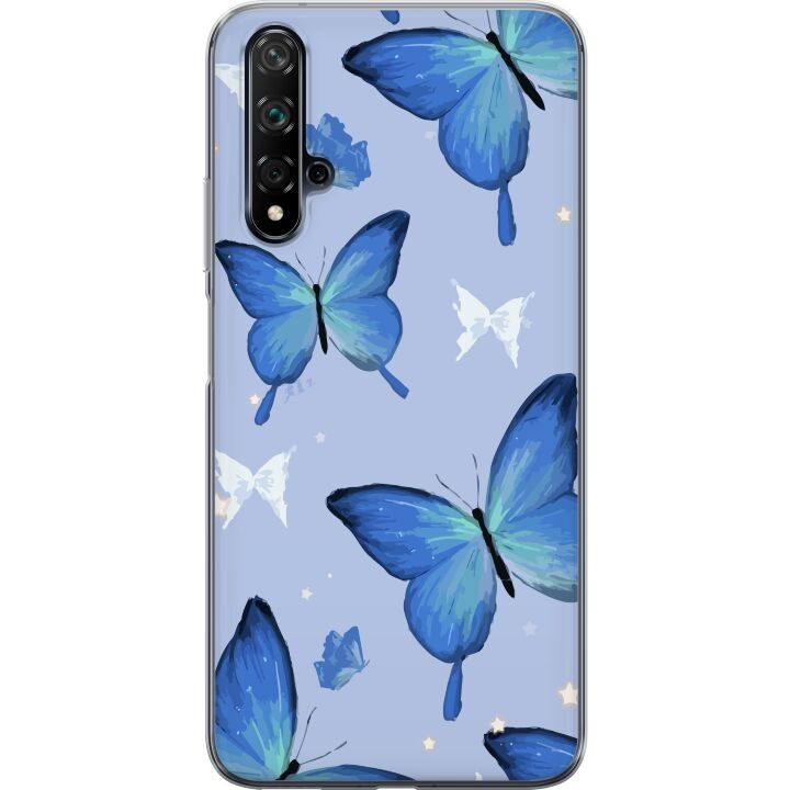 Mobilcover til Huawei nova 5T med Blå sommerfugle motiv i gruppen SMARTPHONES & TABLETS / Mobil Beskyttelse / Huawei/Honori hos TP E-commerce Nordic AB (A52932)