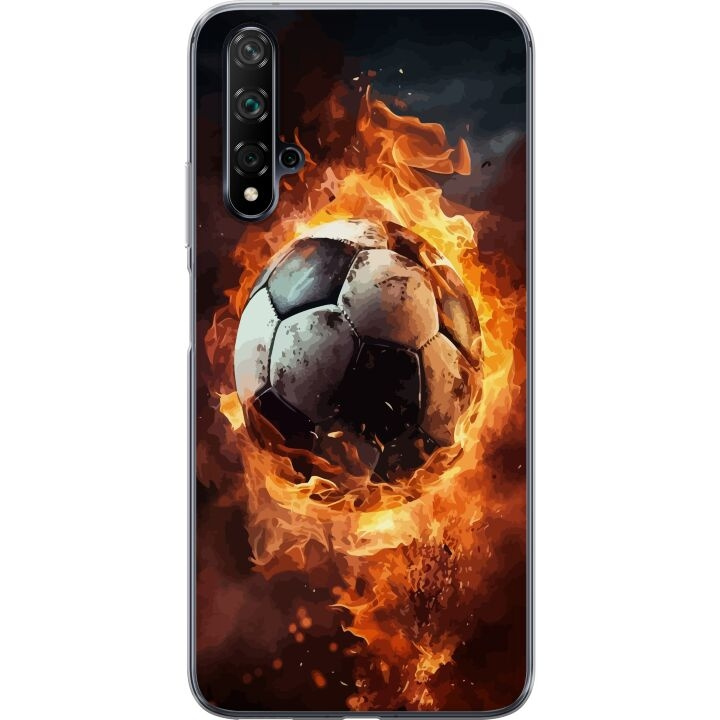 Mobilcover til Huawei nova 5T med Fodbold motiv i gruppen SMARTPHONES & TABLETS / Mobil Beskyttelse / Huawei/Honori hos TP E-commerce Nordic AB (A52937)