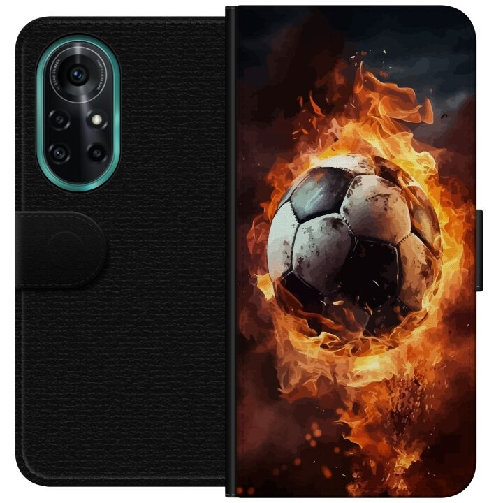 Tegnebogsetui til Huawei nova 8 Pro med Fodbold motiv i gruppen SMARTPHONES & TABLETS / Mobil Beskyttelse / Huawei/Honori hos TP E-commerce Nordic AB (A52964)