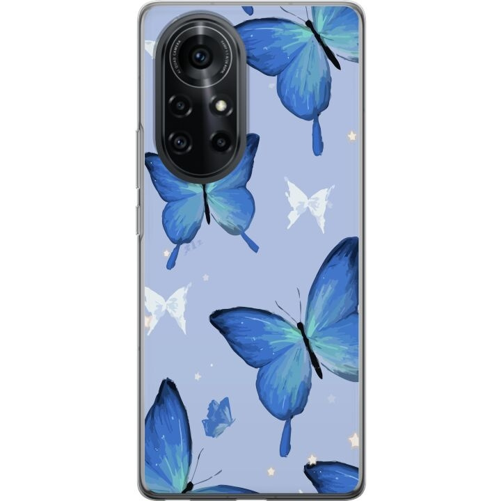 Mobilcover til Huawei nova 8 Pro med Blå sommerfugle motiv i gruppen SMARTPHONES & TABLETS / Mobil Beskyttelse / Huawei/Honori hos TP E-commerce Nordic AB (A52986)