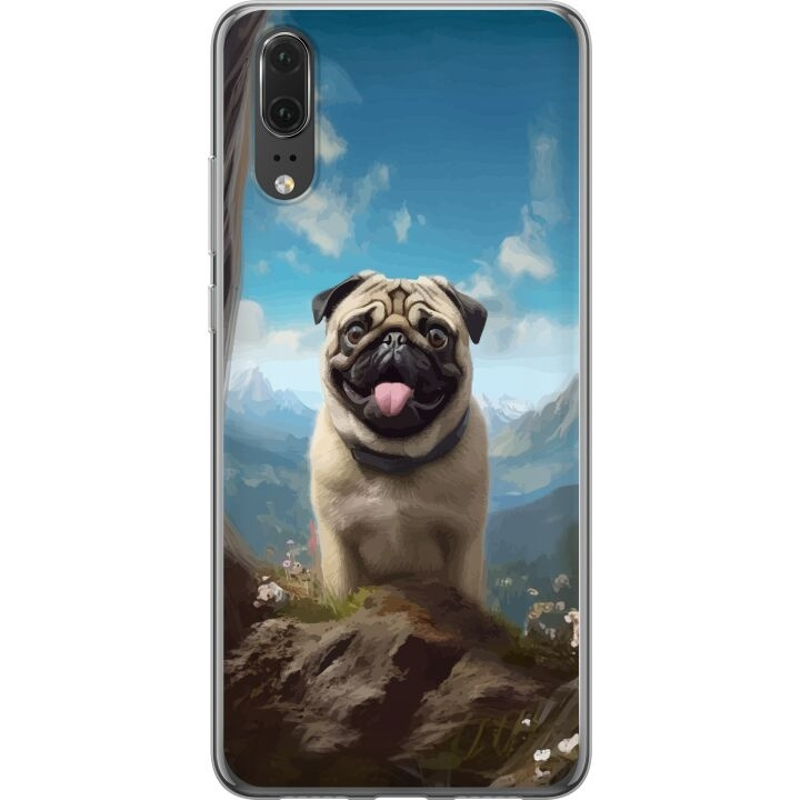 Mobilcover til Huawei P20 med Glad Hund motiv i gruppen SMARTPHONES & TABLETS / Mobil Beskyttelse / Huawei/Honori hos TP E-commerce Nordic AB (A53042)