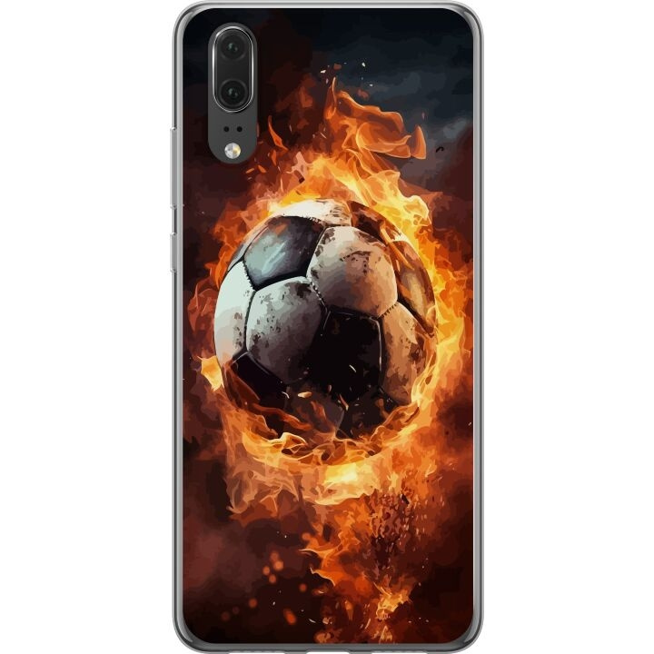 Mobilcover til Huawei P20 med Fodbold motiv i gruppen SMARTPHONES & TABLETS / Mobil Beskyttelse / Huawei/Honori hos TP E-commerce Nordic AB (A53045)