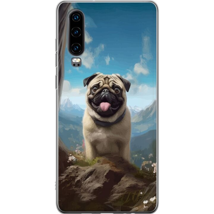 Mobilcover til Huawei P30 med Glad Hund motiv i gruppen SMARTPHONES & TABLETS / Mobil Beskyttelse / Huawei/Honori hos TP E-commerce Nordic AB (A53204)