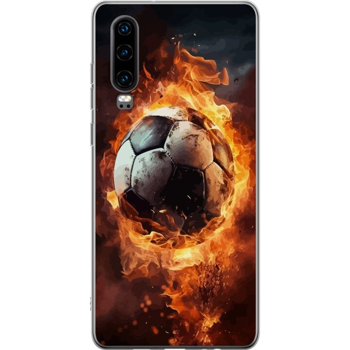 Mobilcover til Huawei P30 med Fodbold motiv i gruppen SMARTPHONES & TABLETS / Mobil Beskyttelse / Huawei/Honori hos TP E-commerce Nordic AB (A53207)