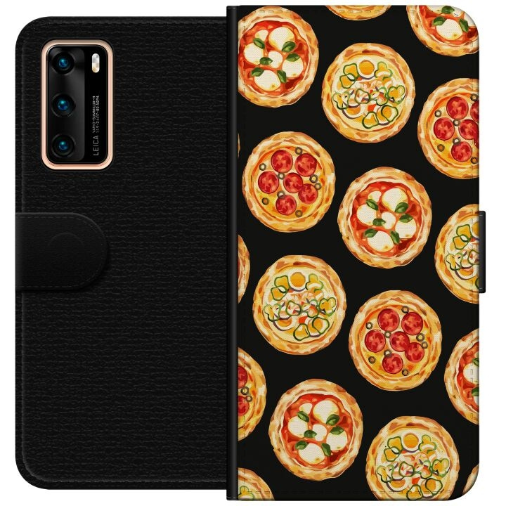 Tegnebogsetui til Huawei P40 med Pizza motiv i gruppen SMARTPHONES & TABLETS / Mobil Beskyttelse / Huawei/Honori hos TP E-commerce Nordic AB (A53334)