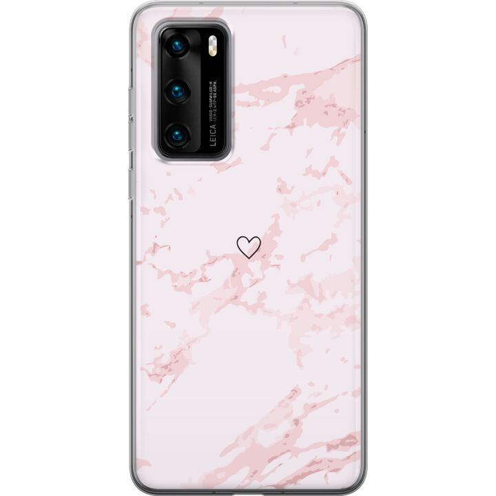 Mobilcover til Huawei P40 med Rosa Hjerte motiv i gruppen SMARTPHONES & TABLETS / Mobil Beskyttelse / Huawei/Honori hos TP E-commerce Nordic AB (A53371)