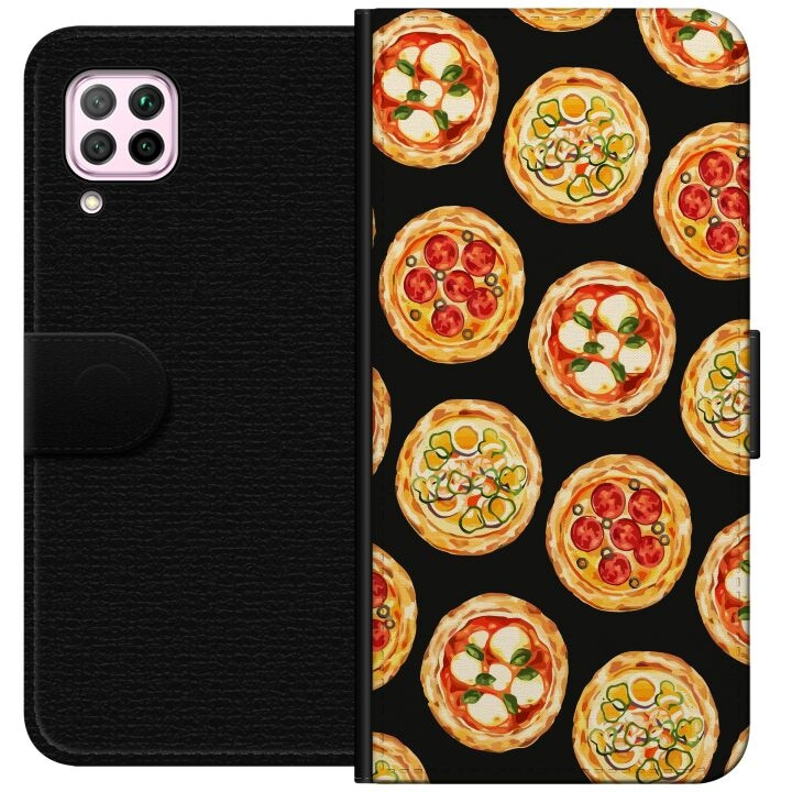 Tegnebogsetui til Huawei P40 lite med Pizza motiv i gruppen SMARTPHONES & TABLETS / Mobil Beskyttelse / Huawei/Honori hos TP E-commerce Nordic AB (A53388)