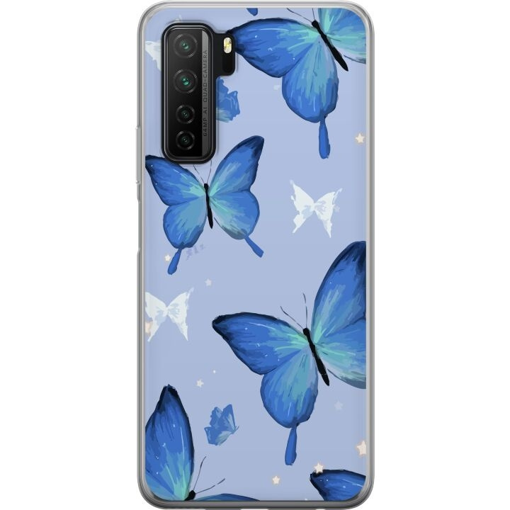 Mobilcover til Huawei P40 lite 5G med Blå sommerfugle motiv i gruppen SMARTPHONES & TABLETS / Mobil Beskyttelse / Huawei/Honori hos TP E-commerce Nordic AB (A53445)