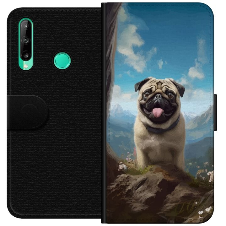 Tegnebogsetui til Huawei P40 lite E med Glad Hund motiv i gruppen SMARTPHONES & TABLETS / Mobil Beskyttelse / Huawei/Honori hos TP E-commerce Nordic AB (A53474)