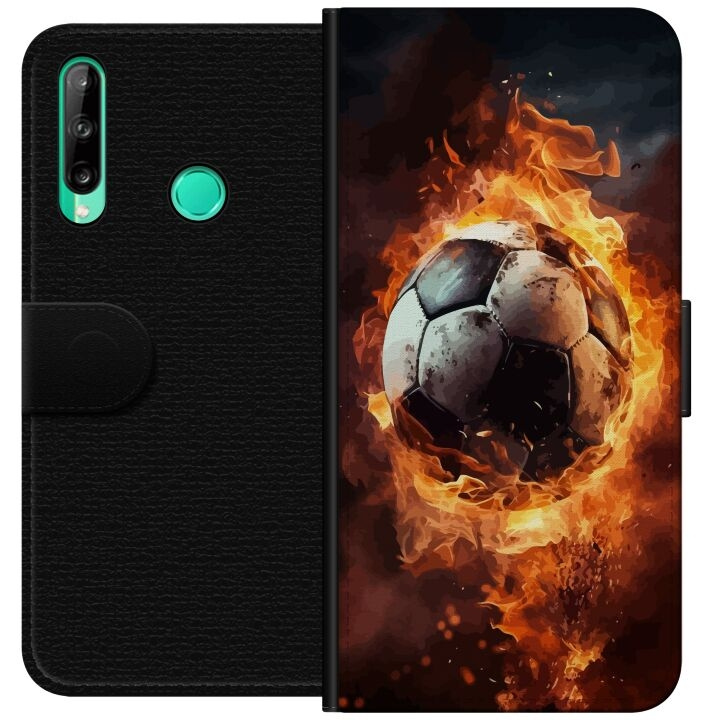 Tegnebogsetui til Huawei P40 lite E med Fodbold motiv i gruppen SMARTPHONES & TABLETS / Mobil Beskyttelse / Huawei/Honori hos TP E-commerce Nordic AB (A53477)