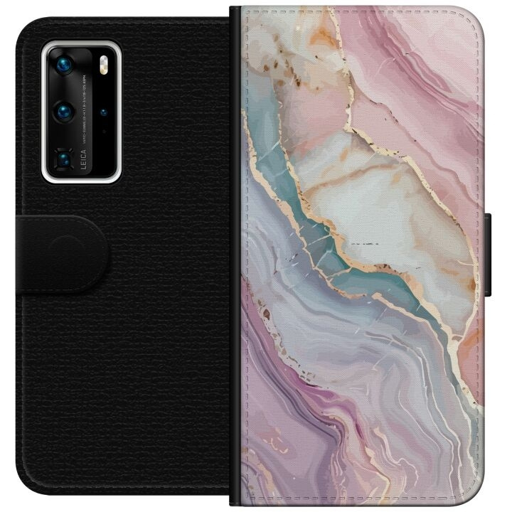 Tegnebogsetui til Huawei P40 Pro med Marmor motiv i gruppen SMARTPHONES & TABLETS / Mobil Beskyttelse / Huawei/Honori hos TP E-commerce Nordic AB (A53532)