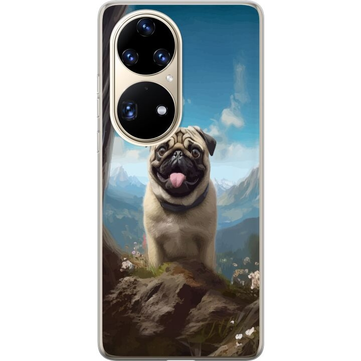 Mobilcover til Huawei P50 Pro med Glad Hund motiv i gruppen SMARTPHONES & TABLETS / Mobil Beskyttelse / Huawei/Honori hos TP E-commerce Nordic AB (A53582)