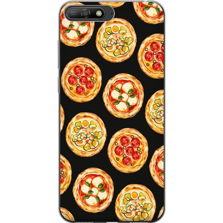 Mobilcover til Huawei Y6 (2018) med Pizza motiv i gruppen SMARTPHONES & TABLETS / Mobil Beskyttelse / Huawei/Honori hos TP E-commerce Nordic AB (A53764)