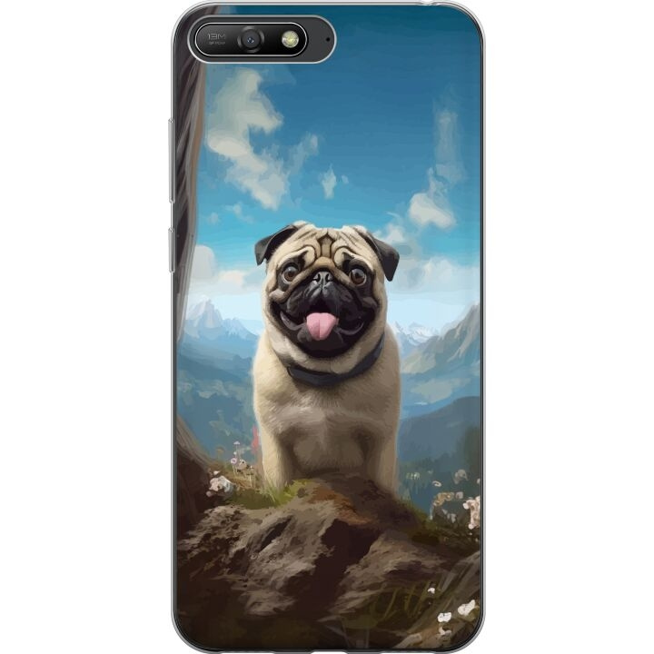 Mobilcover til Huawei Y6 (2018) med Glad Hund motiv i gruppen SMARTPHONES & TABLETS / Mobil Beskyttelse / Huawei/Honori hos TP E-commerce Nordic AB (A53769)