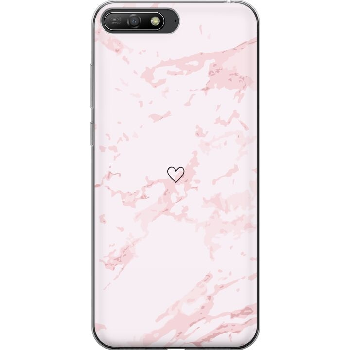 Mobilcover til Huawei Y6 (2018) med Rosa Hjerte motiv i gruppen SMARTPHONES & TABLETS / Mobil Beskyttelse / Huawei/Honori hos TP E-commerce Nordic AB (A53773)