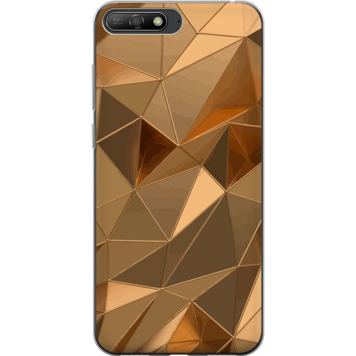 Mobilcover til Huawei Y6 (2018) med 3D Guld motiv i gruppen SMARTPHONES & TABLETS / Mobil Beskyttelse / Huawei/Honori hos TP E-commerce Nordic AB (A53774)