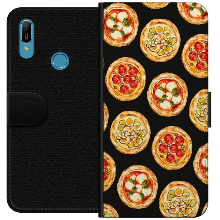 Tegnebogsetui til Huawei Y6 (2019) med Pizza motiv i gruppen SMARTPHONES & TABLETS / Mobil Beskyttelse / Huawei/Honori hos TP E-commerce Nordic AB (A53790)