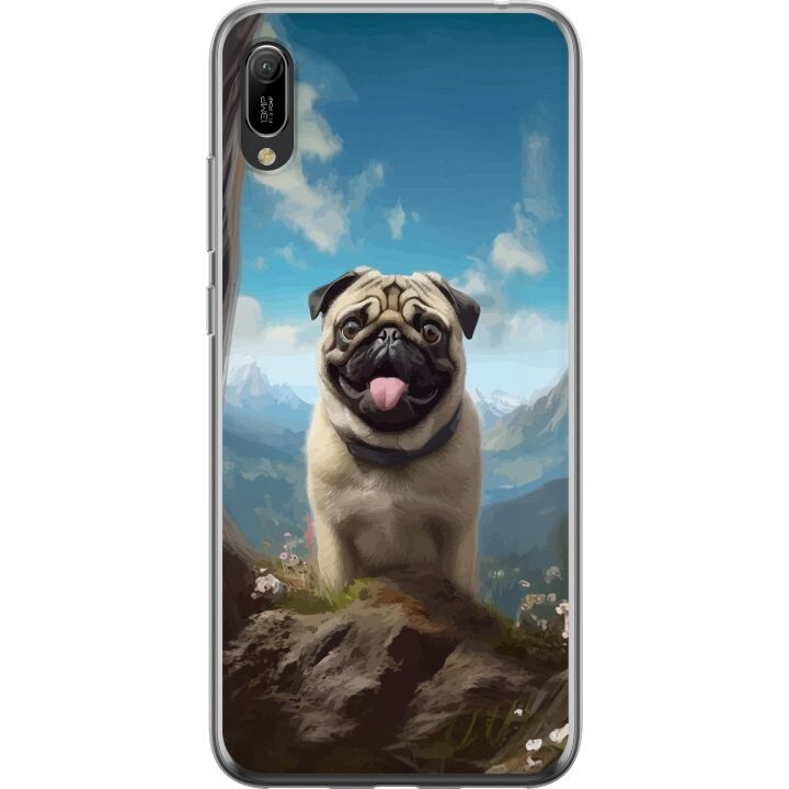 Mobilcover til Huawei Y6 Pro (2019) med Glad Hund motiv i gruppen SMARTPHONES & TABLETS / Mobil Beskyttelse / Huawei/Honori hos TP E-commerce Nordic AB (A53874)